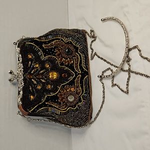 Beaded Black Clutch
